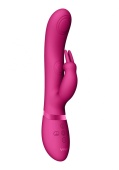 Розовый вибромассажер May Pulse-Wave C-spot G-Spot Rabbit - 22 см.