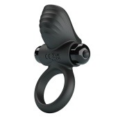 Черное эрекционное кольцо с вибрацией Adrien