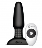 Чёрная анальная вибропробка с ротацией b-Vibe Rimming - 15,2 см.