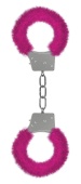 Пушистые розовые наручники OUCH! Pink