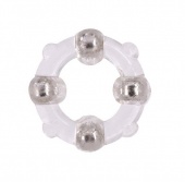 Эрекционное кольцо с 4 бусинами MENZSTUFF STUD RING CLEAR