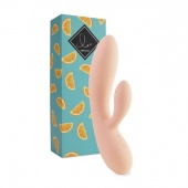 Вибратор с клиторальным стимулятором Lea Rabbit Vibrator Citrus бежевый - 20,2 см