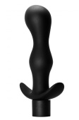 Черная фигурная анальная пробка с вибрацией Passion - 14 см.