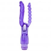 Фиолетовый анально-вагинальный вибратор Extreme Dual Vibrator - 25 см.