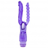 Фиолетовый анально-вагинальный вибратор Extreme Dual Vibrator - 25 см.