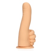 Телесный фаллоимитатор в форме пальца Thumbs Up - 17,2 см.