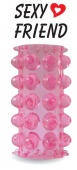 Открытая розовая насадка на фаллос - 6,4 см.