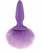 Фиолетовая анальная пробка с фиолетовым заячьим хвостом Bunny Tails Purple