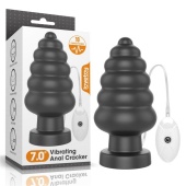 Черная анальная вибровтулка 7 King Sized Vibrating Anal Cracker - 18 см.