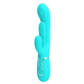 Аквамариновый мультифункциональный вибратор Shania - 22,2 см.