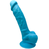 Фаллоимитатор на присоске с мошонкой SileXD Model 1 голубой 17,5 см Фаллоимитатор на присоске с мошонкой SileXD Model 1 голубой 17,5 см