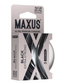 Черные утолщенные презервативы MAXUS Extra Strong с железным кейсом - 3 шт.