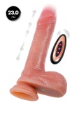 Телесный реалистичный вибратор-пульсатор - 23 см.
