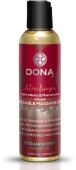 Массажное масло DONA Strawberry Souffle с ароматом клубничного суфле - 125 мл.