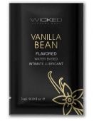 Лубрикант на водной основе с ароматом ванильных бобов Wicked Aqua Vanilla Bean - 3 мл.