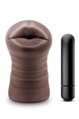 Коричневый мастурбатор-ротик Krystal Vibrating Masturbator