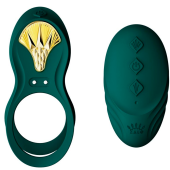 Эрекционное кольцо с вибрацией и пультом дистанционного управления Zalo Bayek зелёное