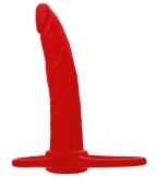 Красная насадка на пенис для двойного проникновения Black Red - 16,5 см.