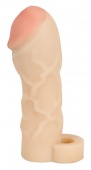 Закрытая удлиняющая насадка на пенис с подхватом мошонки Thicker Bigger Extension - 17 см