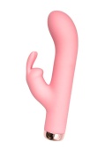 Розовый силиконовый вибратор-кролик - 16,5 см.