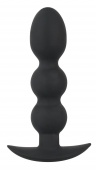 Анальный стимулятор Black Velvets Heavy Beads чёрный - 13,3 см