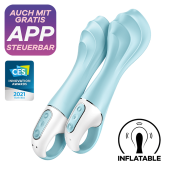 Расширяемый вибратор Satisfyer Air Pump Vibrator 5 с приложением голубой