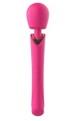 Розовый силиконовый вибратор-wand - 30 см.