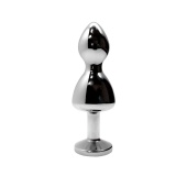 Серебристая анальная пробка Lollypop Double Ball S - 8,5 см.