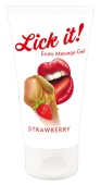 Лубрикант на водной основе Lick it! Strawberry с ароматом клубники - 50 мл.