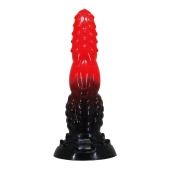 Силиконовый фантазийный фаллоимитатор Fire Dragon - 24,5 см.