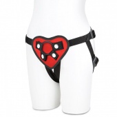 Красные трусики-сердечко для страпона Red Heart Strap-On Harness