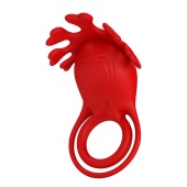 Красное эрекционное кольцо с вибрацией Ruben