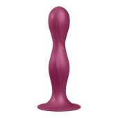 Фаллоимитатор Satisfyer Double Ball-R с внутренними шариками малиновый