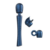 Синий вибромассажёр с насадками Man.wand Edgy