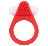 Красное эрекционное кольцо LIT-UP SILICONE STIMU RING 1 RED