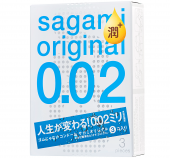 Полиуретановые презервативы Sagami Original 002 с дополнительной смазкой - 3 шт