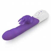 Фиолетовый вибромассажер с клиторальной стимуляцией Clitoral Suction Rabbit - 24,5 см.