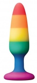 Разноцветная анальная втулка RAINBOW ANAL PLUG SMALL - 11 см.