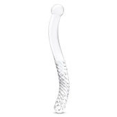 Стеклянный двусторонний фаллоимитатор Glass Pelvic Wand Double Ended прозрачный