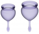 Набор из 2 менструальных чаш с кончиком-капелькой Satisfyer фиолетовый