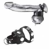 Утяжка на кнопках с кольцом для грузов Cock Ring with Ball Stretcher