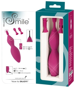 Вибратор для точечной стимуляции Sweet Smile Spot с 3 насадками - 17,9 см