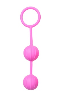 Розовые вагинальные шарики с ребрышками Roze Love Balls