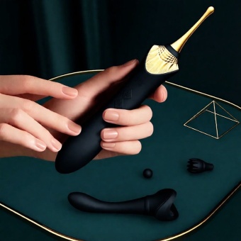 Точечный массажёр со сменными насадками Zalo Bess чёрный