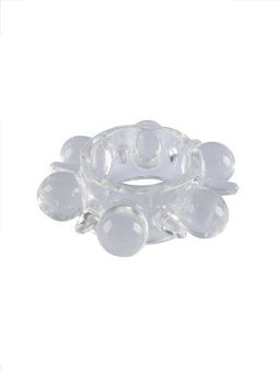 Прозрачное эрекционное кольцо с шариками и шипами