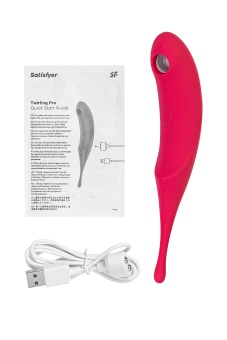 Двухсторонний вакуумный вибростимулятор Satisfyer Twirling Pro малиновый