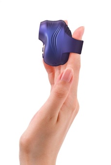 Синий клиторальный стимулятор на палец Kisscool