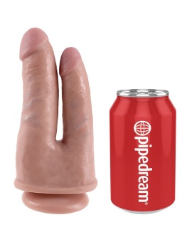 Фаллоимитатор для двойного проникновения King Cock Double Penetrator телесный