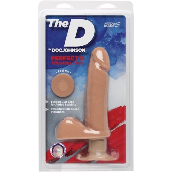 Реалистичный вибратор на присоске The D Perfect D Vibrating телесный  - 16 см