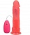 Розовый гелевый вибромассажер на присоске с проводным пультом - 20,5 см.